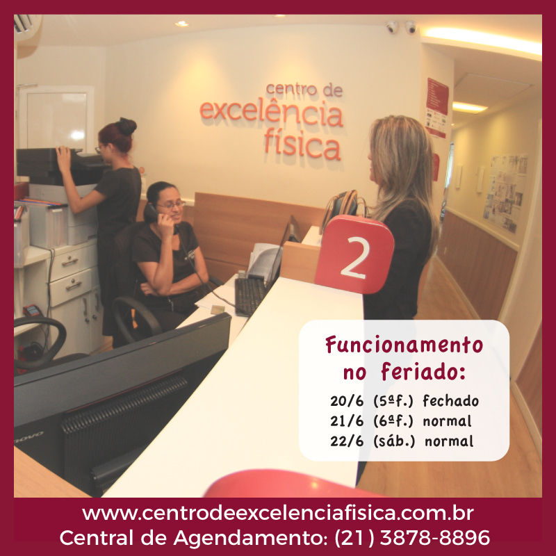 Confira o funcionamento do Centro de Excelência Física durante o feriado