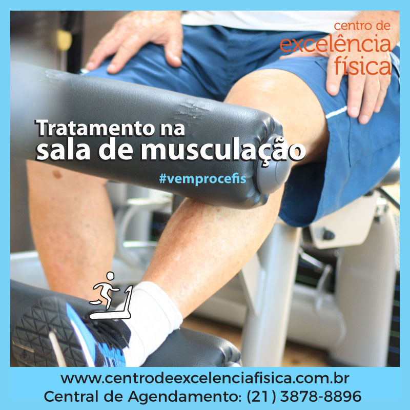 O tratamento na sala de musculação do Centro de Excelência Física